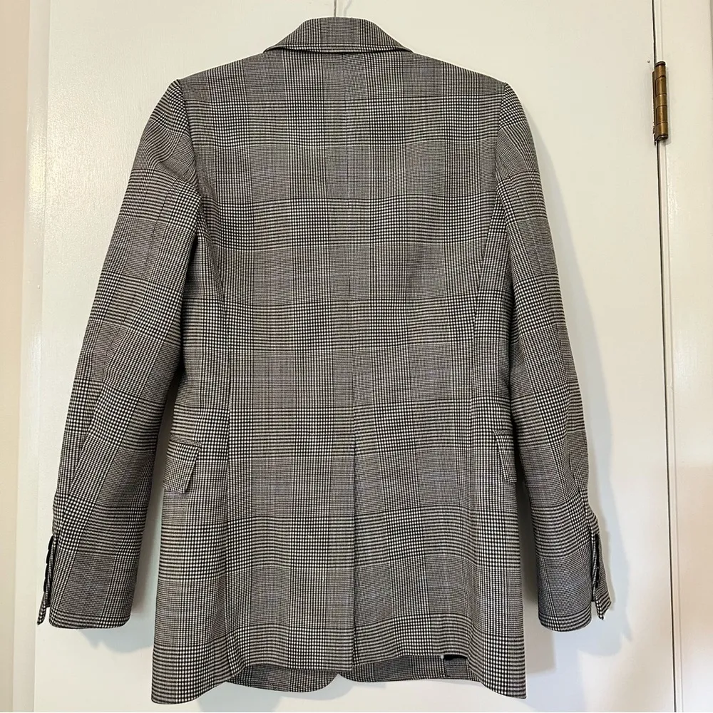 Theory Cardinal Windowpane Portland Plaid Wool Blazer Womens Size 0 Career - Image 7