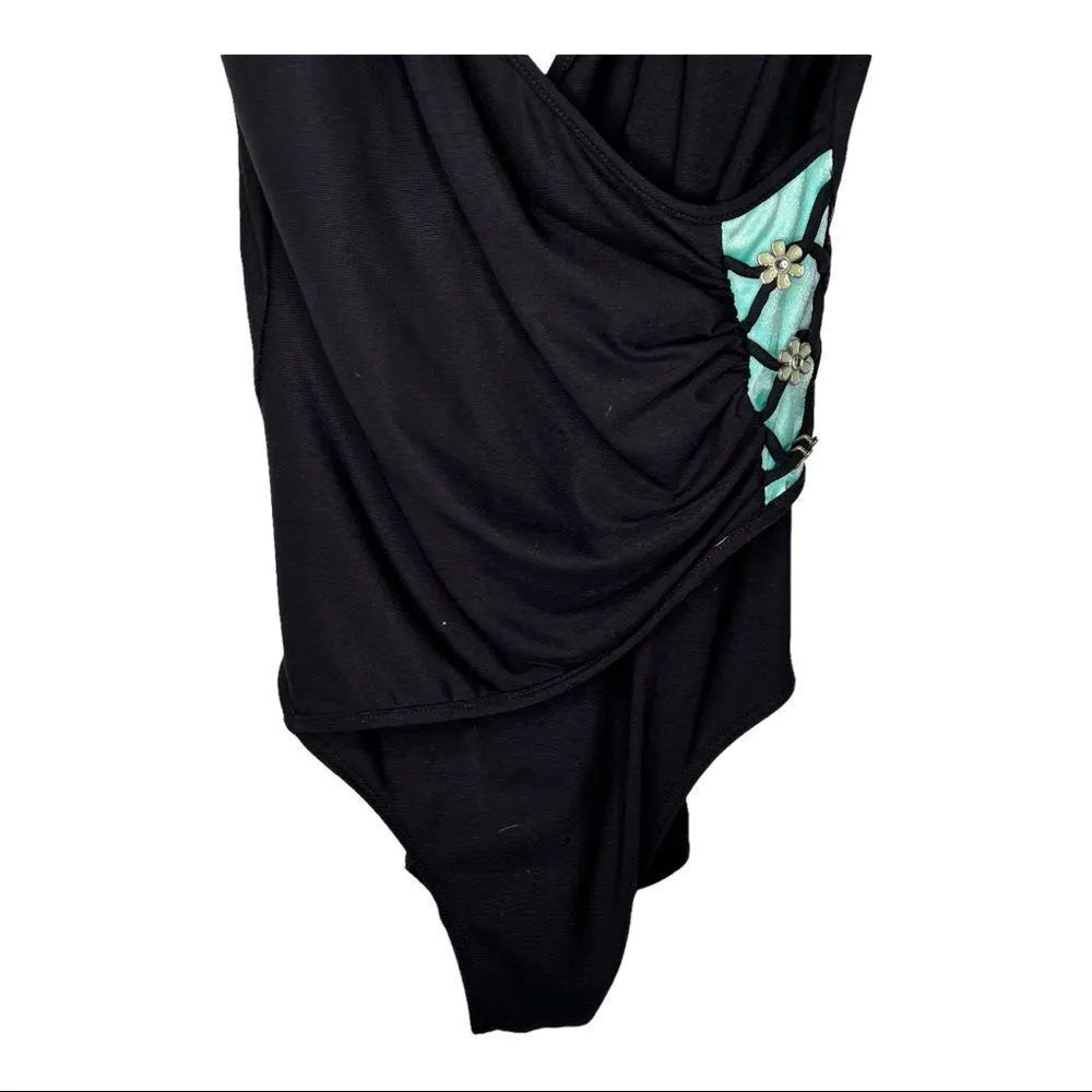 Vintage It Figures One Piece‎ Bathing Suit Black Size 10 - Image 3