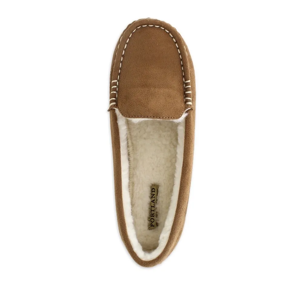 PORTLAND BOOT COMPANY Womens Slippers Faux Suede Moccasin Chestnut Size 7 New - Image 5