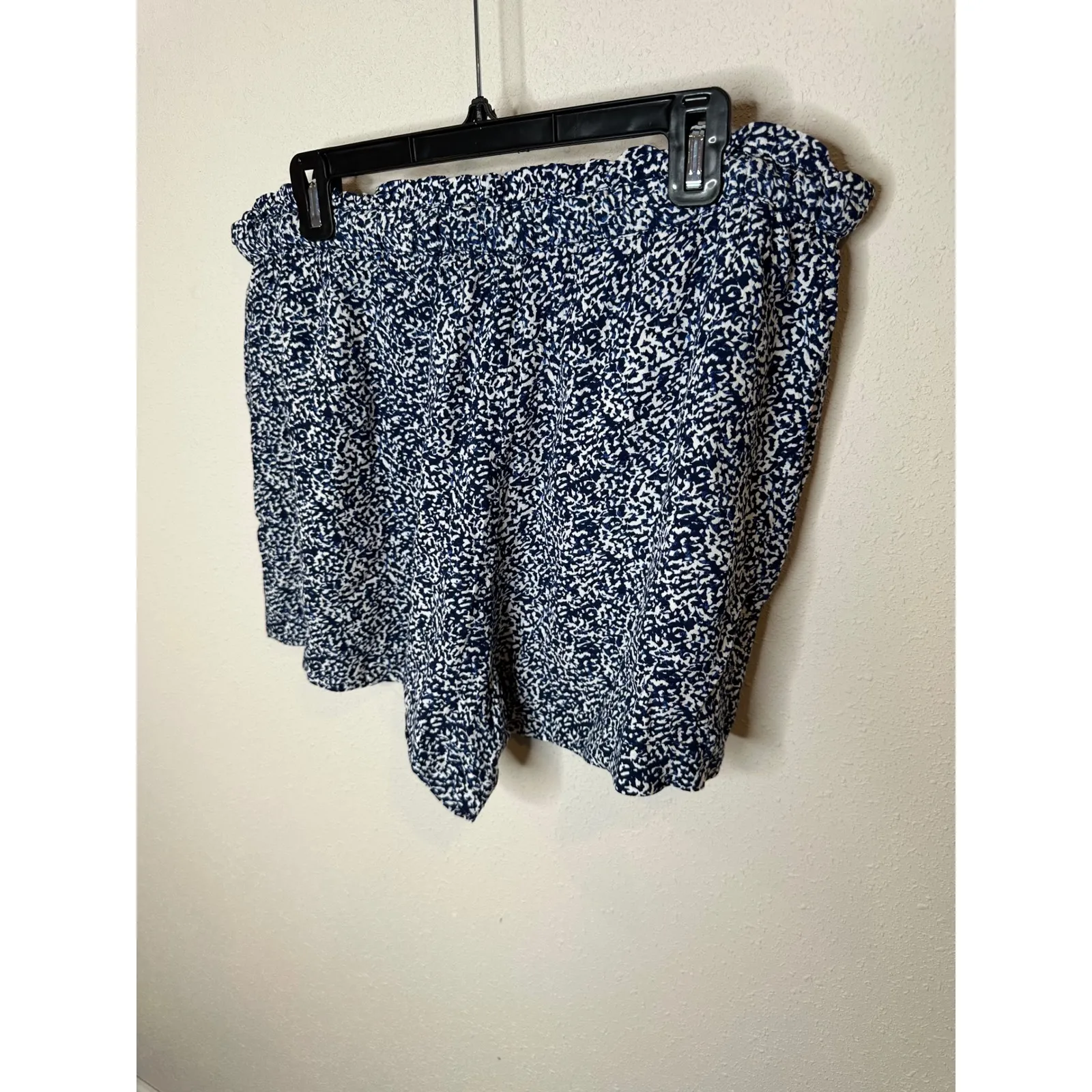 Madewell Womens Paperbag Waist Shorts Navy White Print Size XL - Image 3