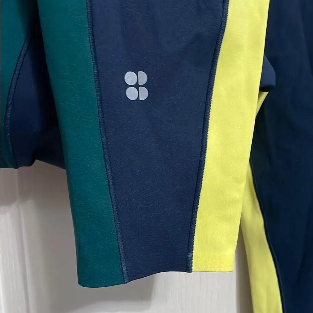 Sweaty Betty High Waisted Navy Colorblock Full Length 26” Power Leggings - Image 5