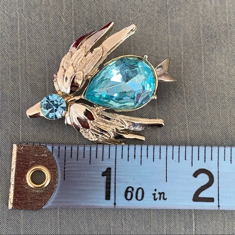 Vintage Signed Dodd’s Bird Brooch Blue - Image 9