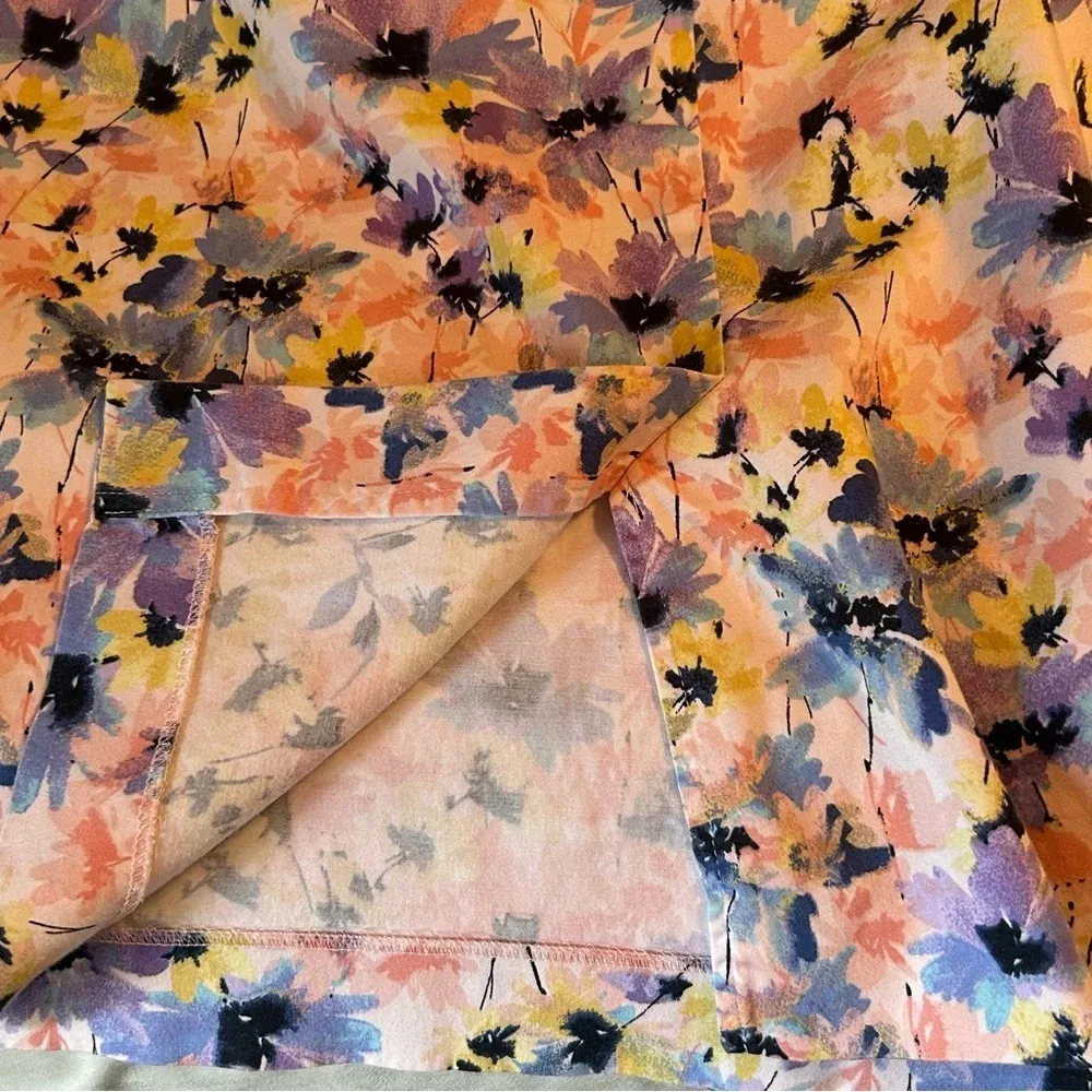 Talbots Multicolor Floral Print Pencil Skirt Womens 14 Cotton Spandex Straight - Image 5