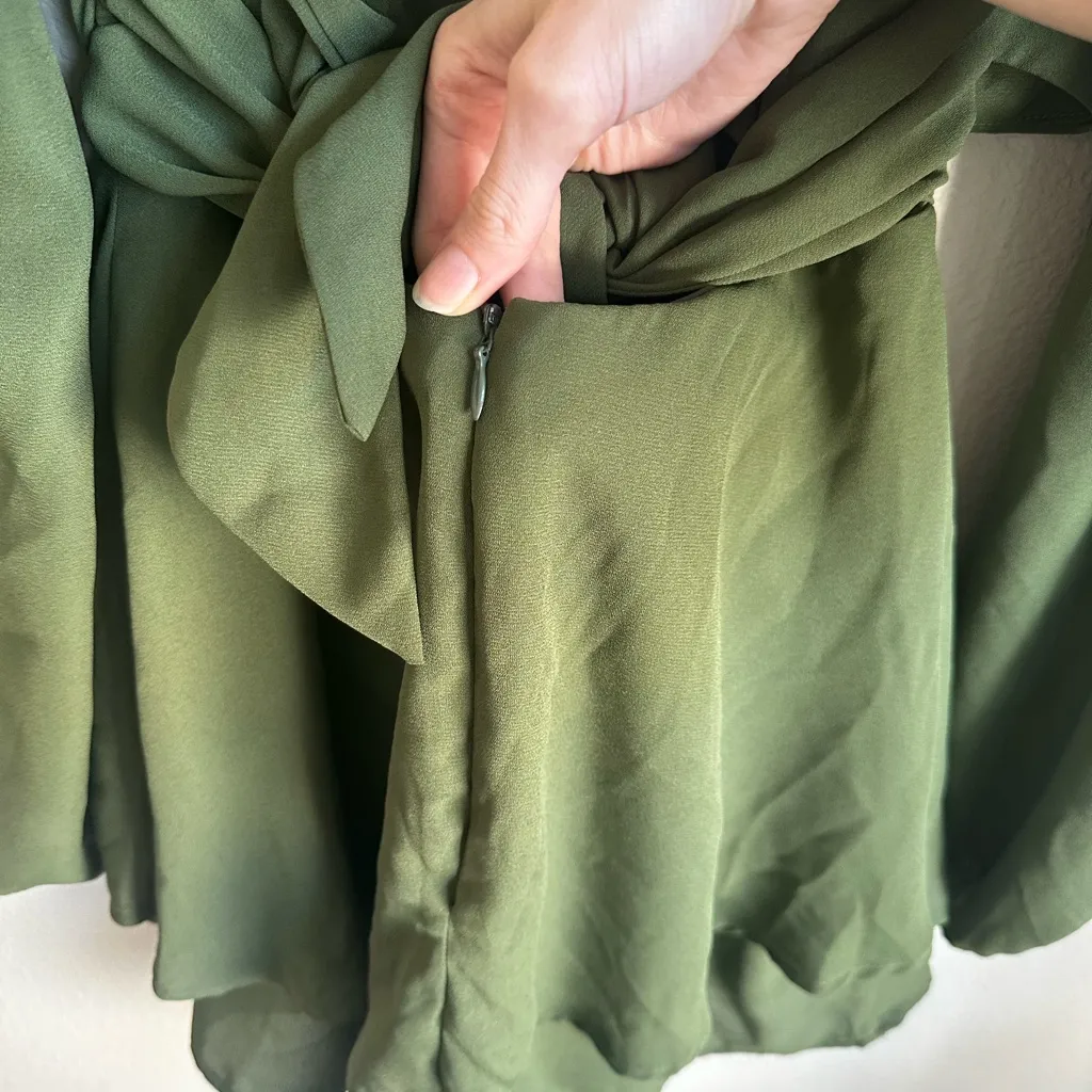Le Lis Green Long Sleeve Wrap Romper - Image 6
