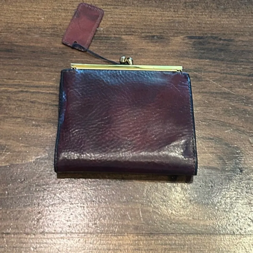 Vintage Bosca Old Leather Moda di Roma Wallet Coin Purse Hand Stained Hide 1970s Brown - Image 5