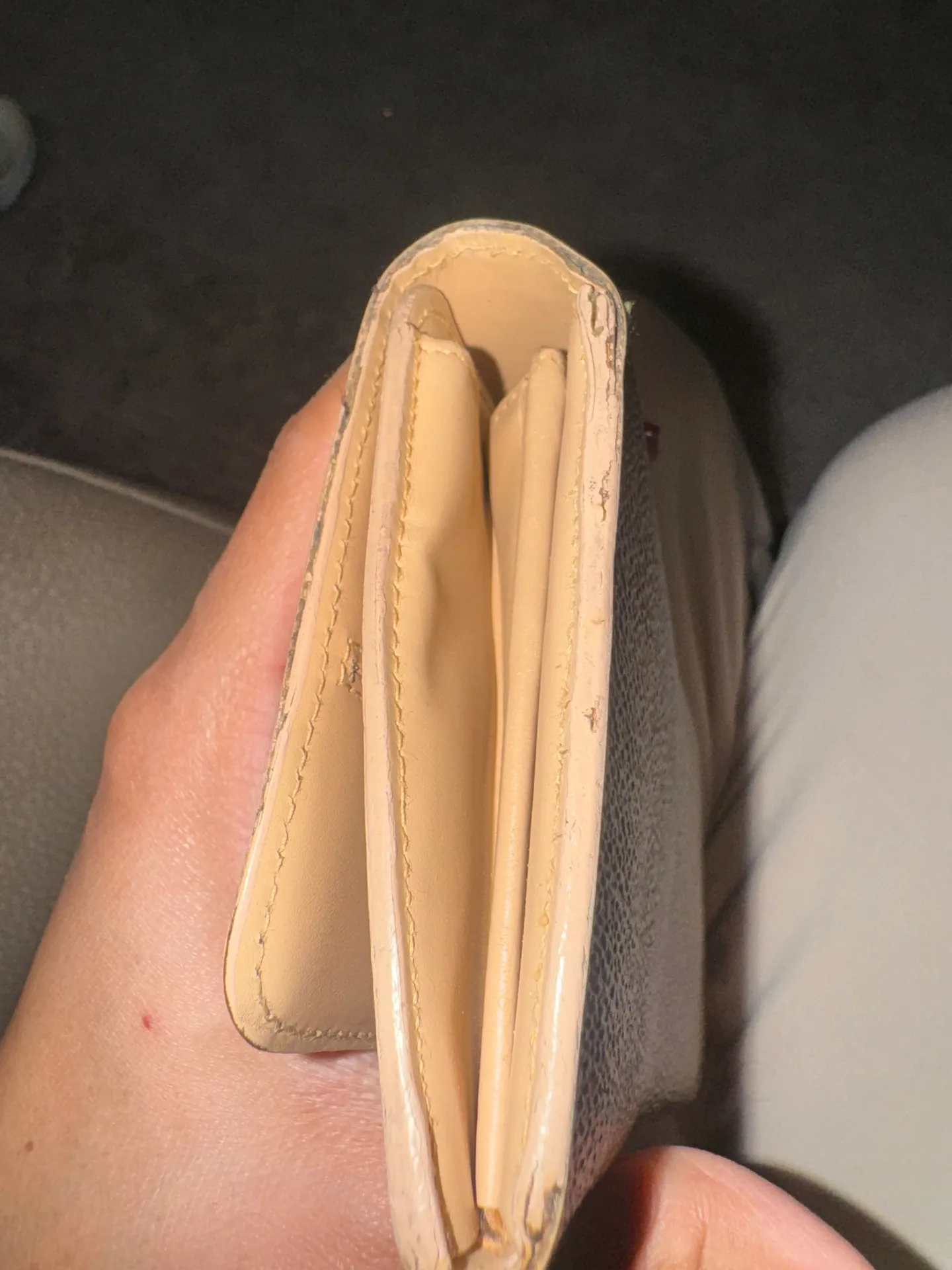 Vintage Macadam long wallet in beige canvas & leather - Image 8