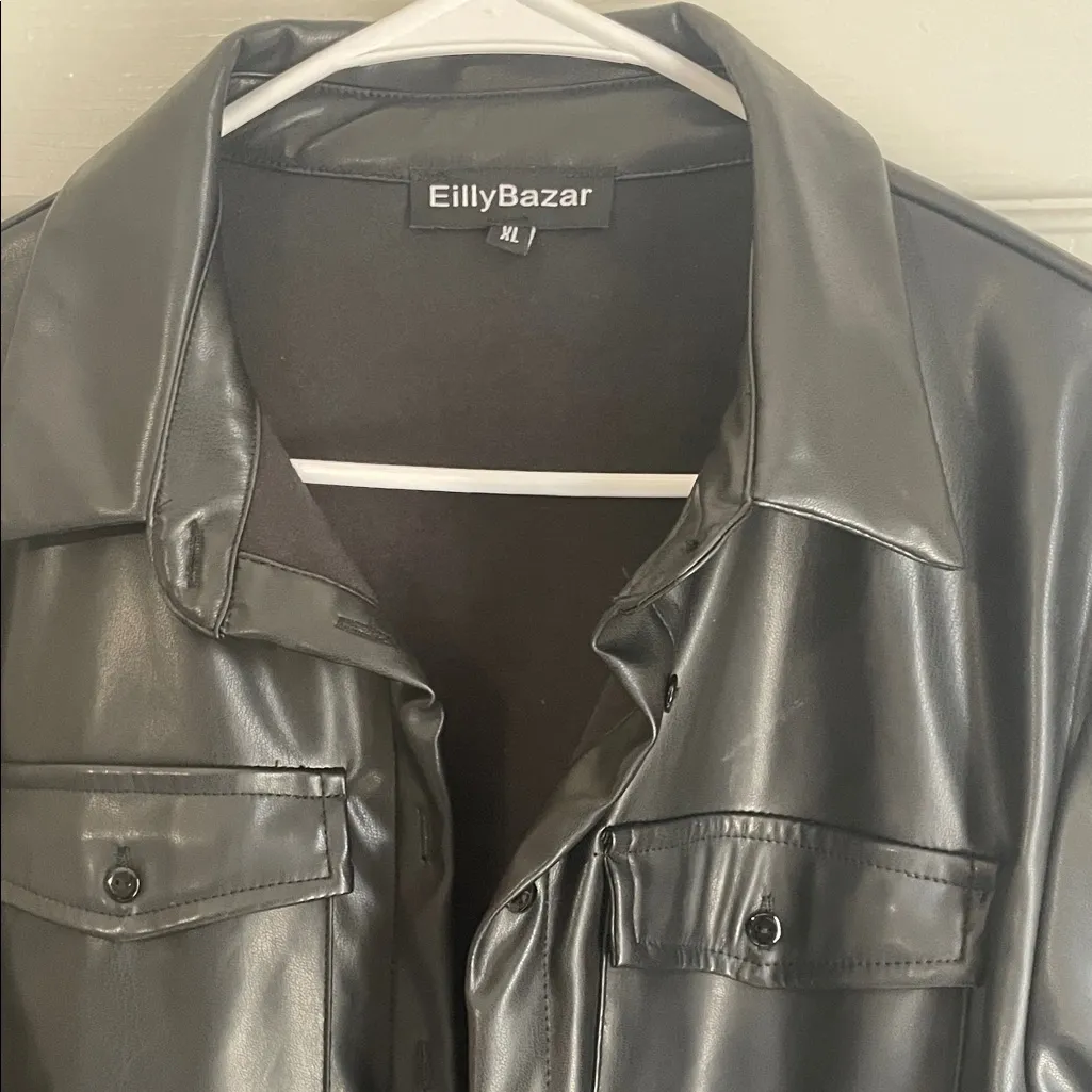 Ellie Bazar Women's Black Faux Leather Jacket Size XL - Image 2