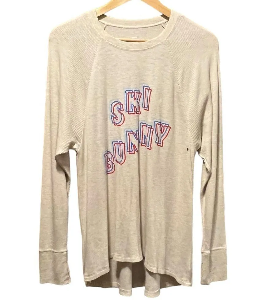 Aerie Ski Bunny NWT Real Soft Waffle Knit Thermal Long Sleeve top Size Medium - Image 2