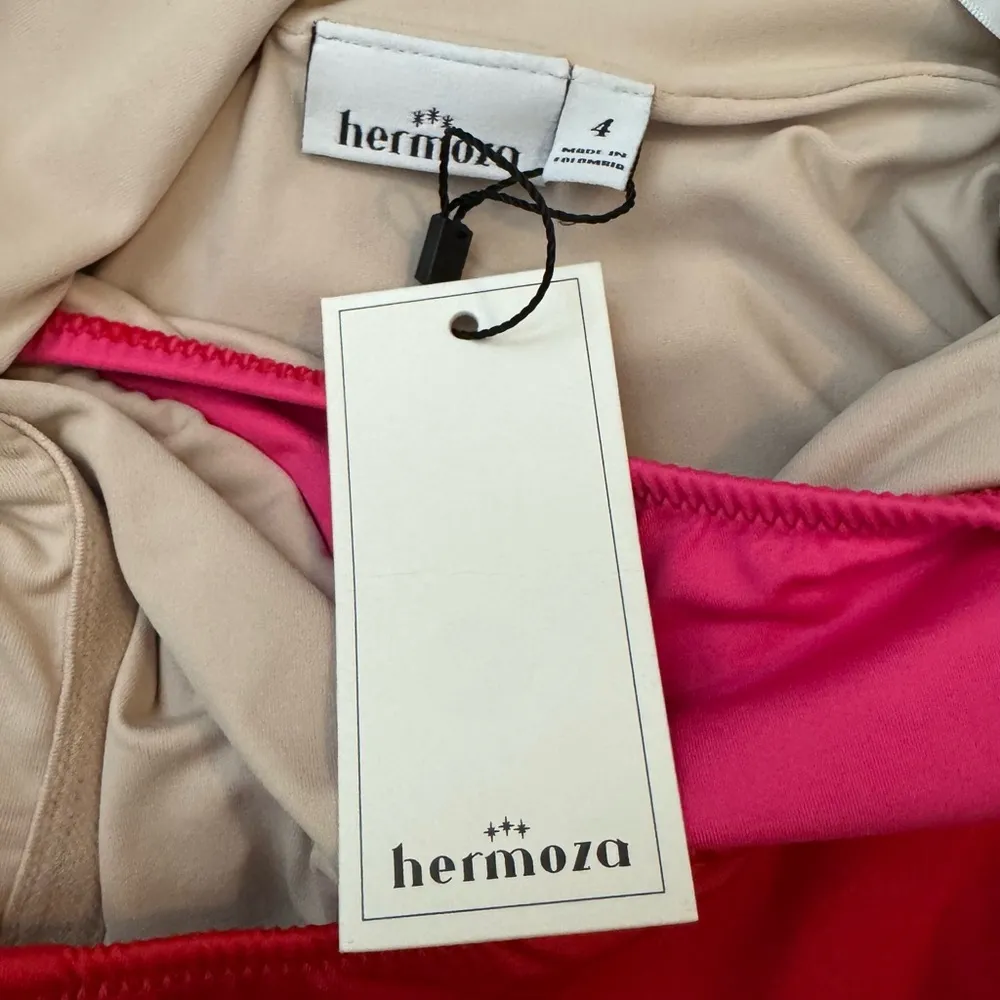 Hermoza Vera Colorblock One Piece Swimsuit in Pink / Poppyred Size 4 Red - Image 6