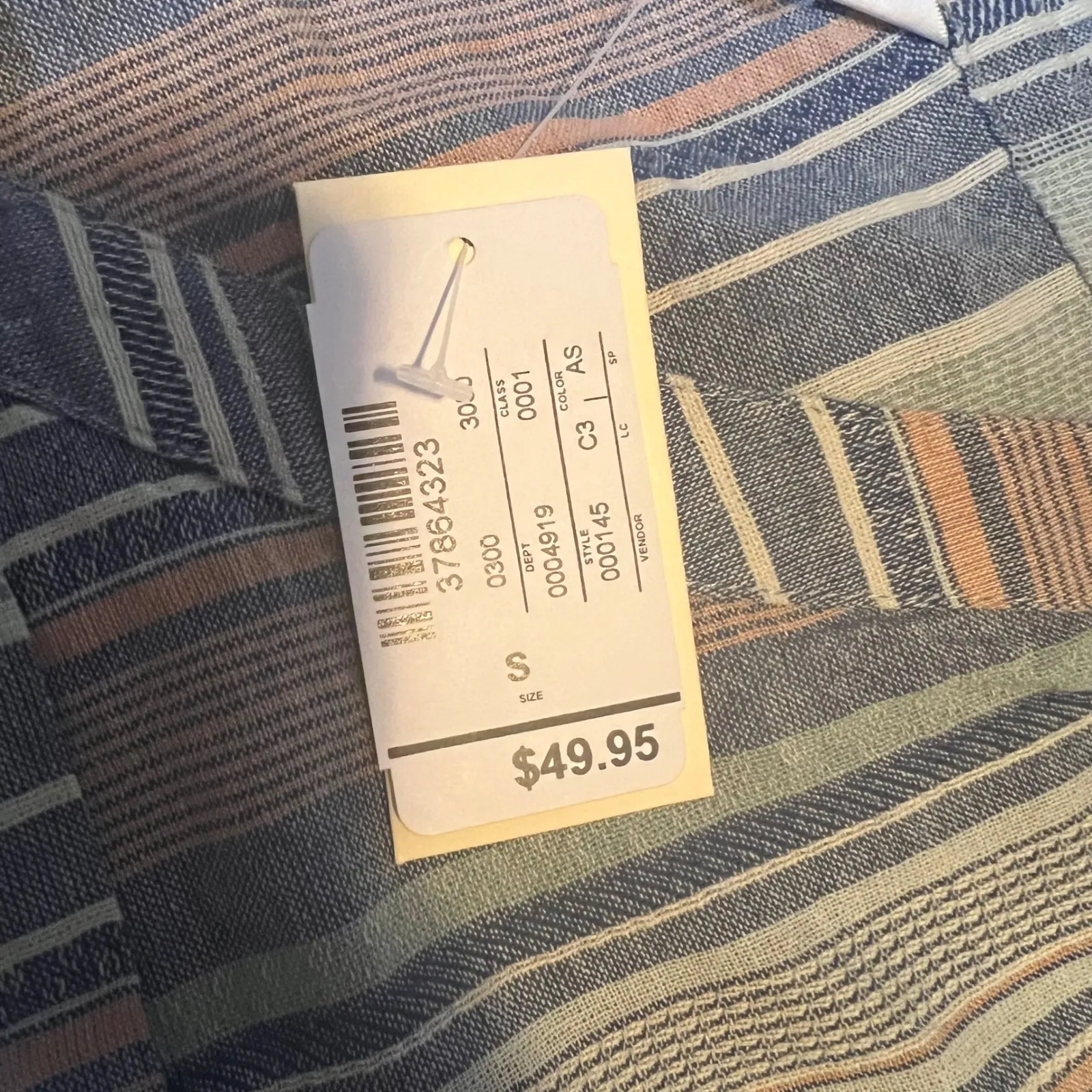 Christopher & Banks Striped V-Neck Tunic Top Women Size S Peach Blue White - Image 3