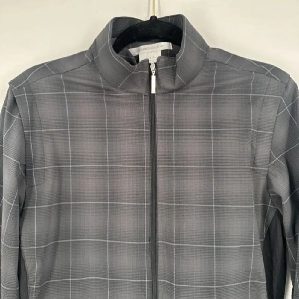 Nike Gold Fitdry Dri-fit Plaid Black Purple Full‎ Zip Windbreaker Jacket Medium - Image 11