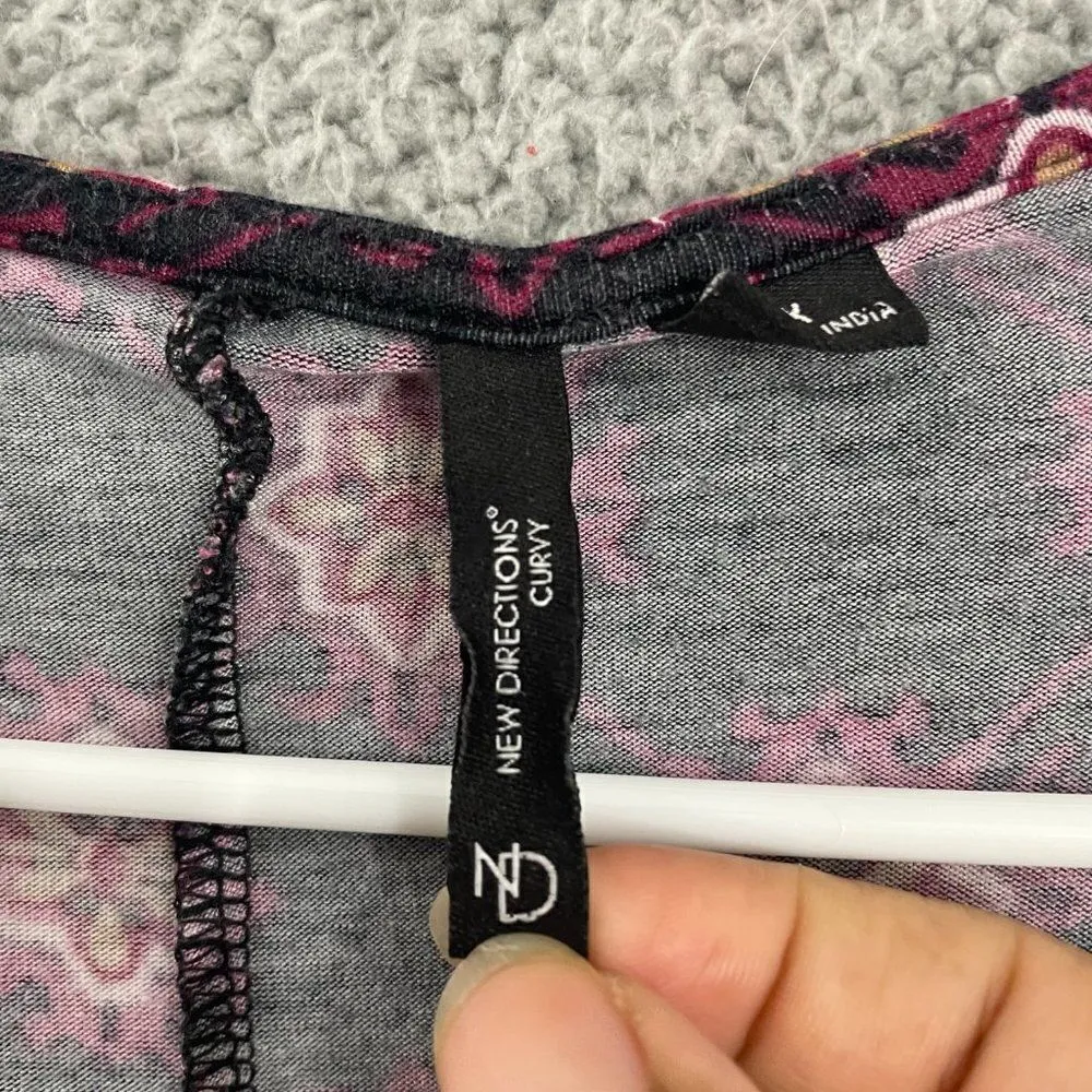 New Directions Women‎ 0X Black Long Sleeve Casual Tunic Top - Image 3