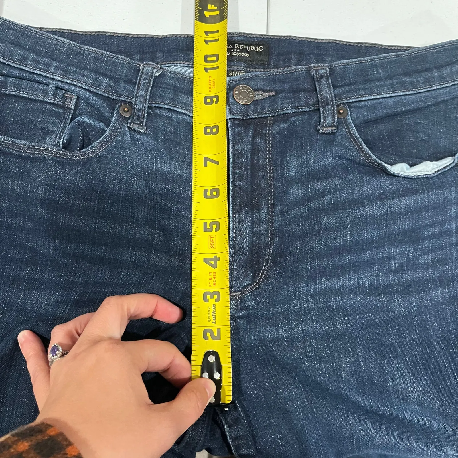 Banana Republic Dark Wash Slim Bootcut Jeans Womens Size 12/31 Western - Image 6