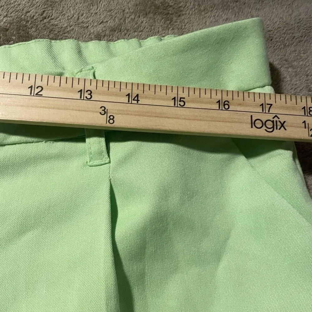 H&M Pants Womens Large Light Green Wide Leg High Rise Trousers Old Money Stretch - Image 5