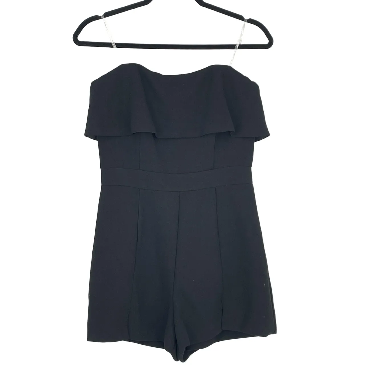 DO+BE  Women's Black Ruffle Overlay Strapless Chic Playsuit Size‎ Medium - Image 2