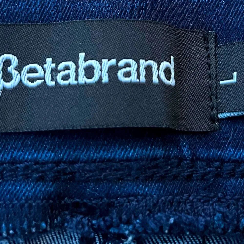 Betabrand Women’s Jeans Yoga Mid Rise Slim Straight Fit Dark Wash Size Large - Image 5