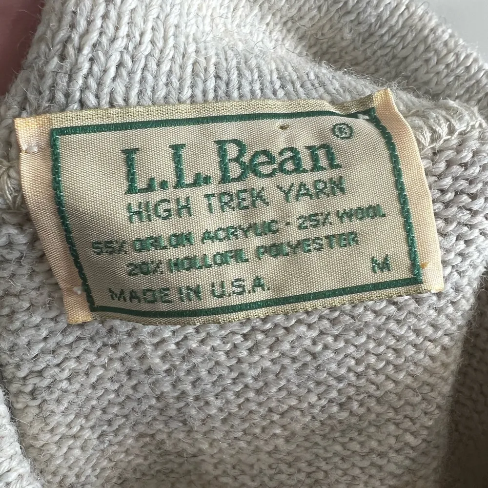 Vintage LL bean v neck sweater medium wool blend - Image 11