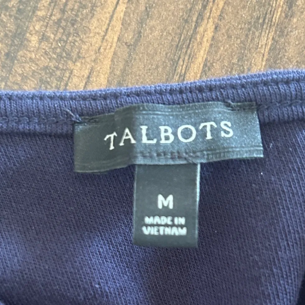 Talbots Navy Blue Cotton Sleeveless Dress Casual Nautical Women's Size Medium‎ - Image 5
