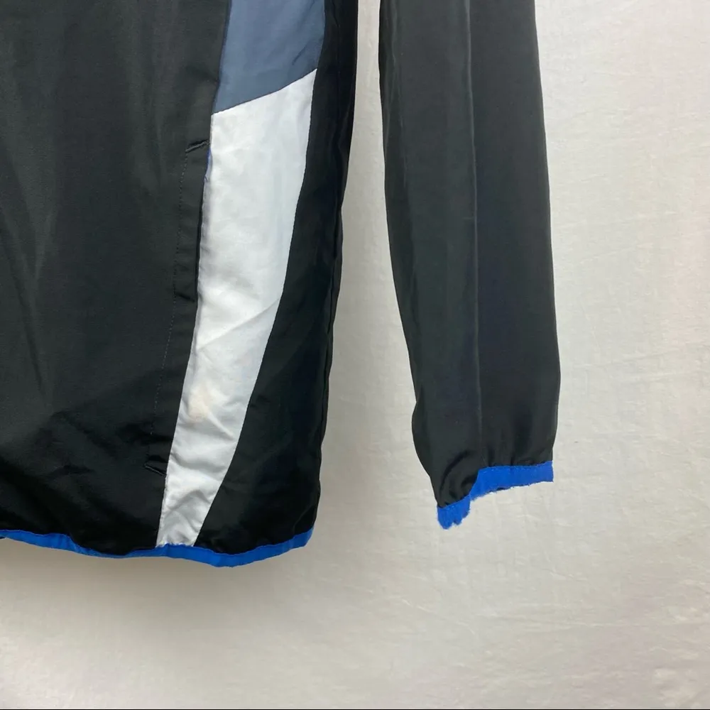 Adidas Women’s Black Blue White Zip Up Sport Athletic Jacket L - Image 3