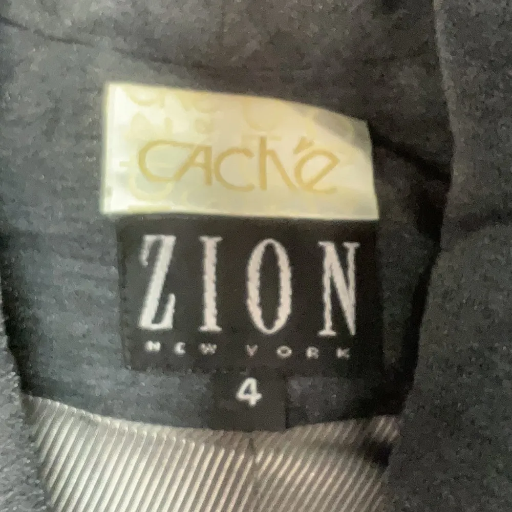 Vintage Cache Gold Label Zion New York Grey Shimmer Blazer Jacket Wool Size 4 - Image 10