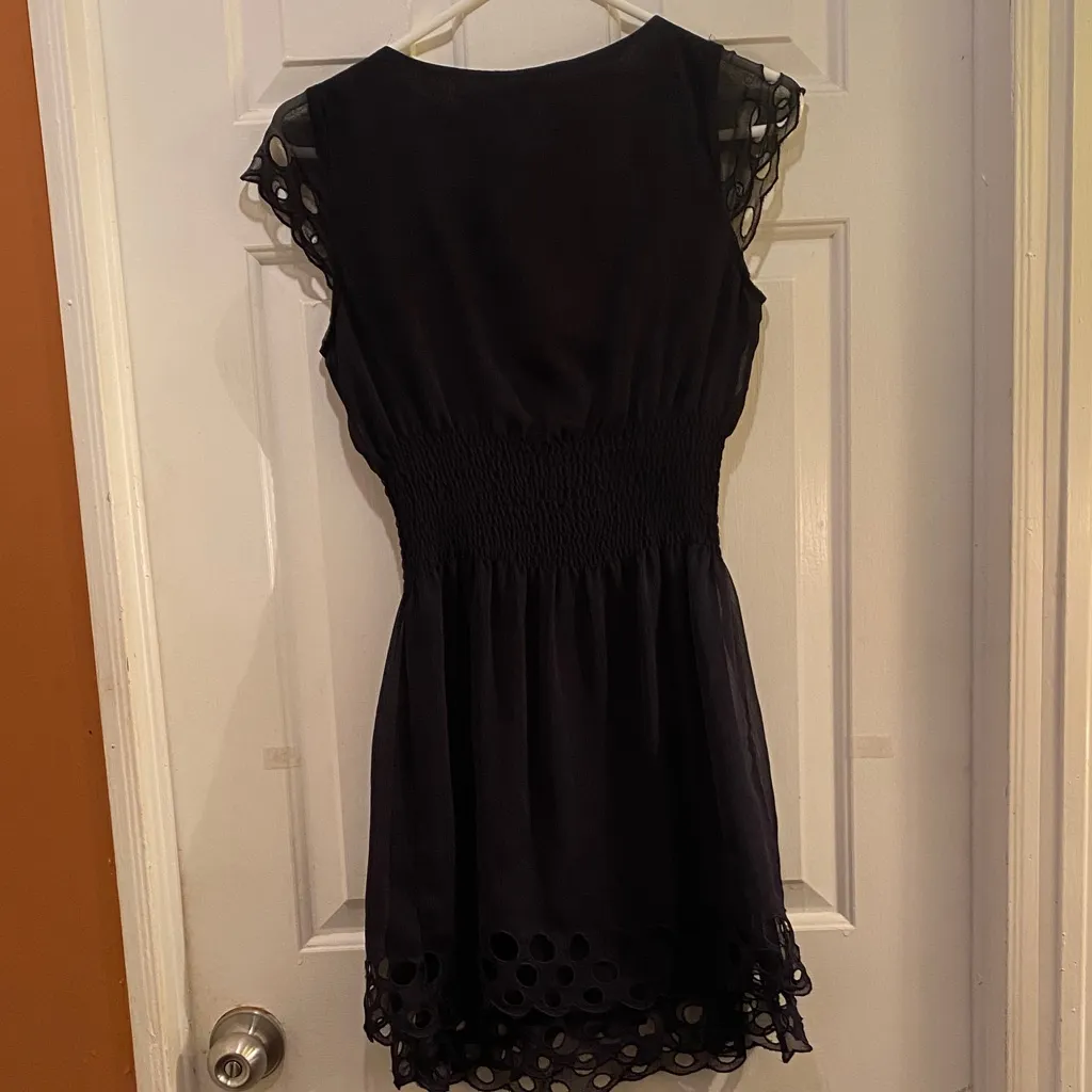 Bar III Black Mini Dress with Lace Details - Image 7