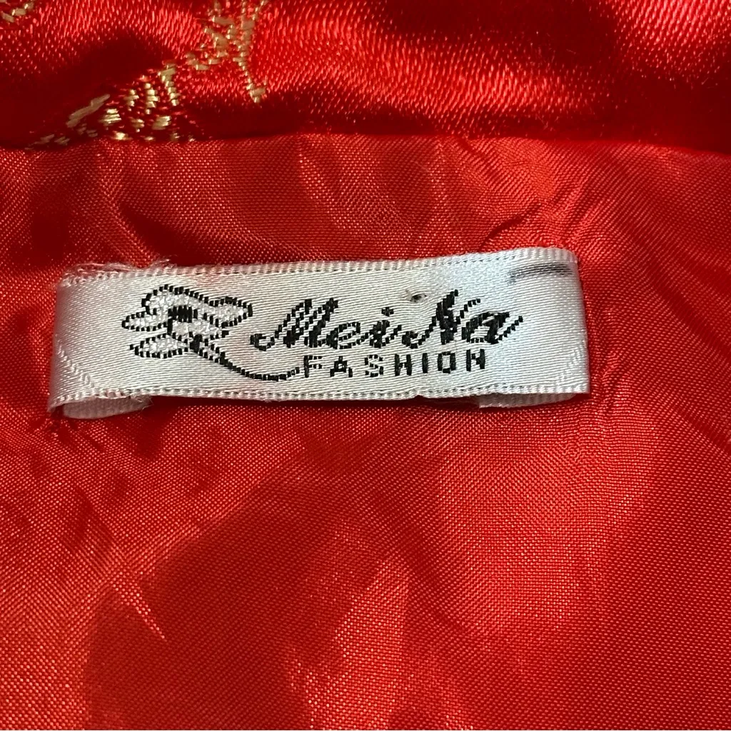 Mei Na Fashion Vintage Women’s XS S Red Asian Traditional Chinese Changshan Top - Image 6