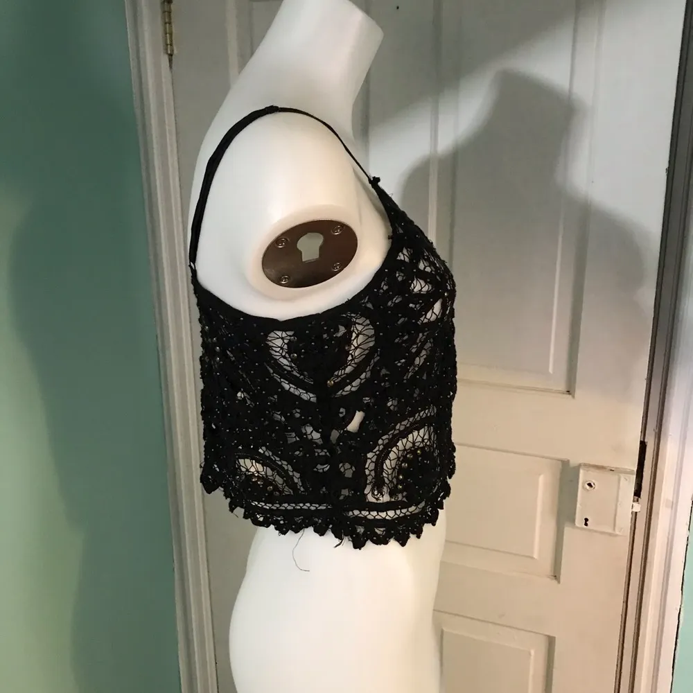 Free People Lace & Beaded Tank SzM - Image 4