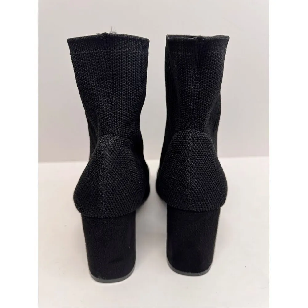 MIA‎ Stretch Boots Size 8 Black Block Heel Ankle Booties Pull On Style NEW - Image 5