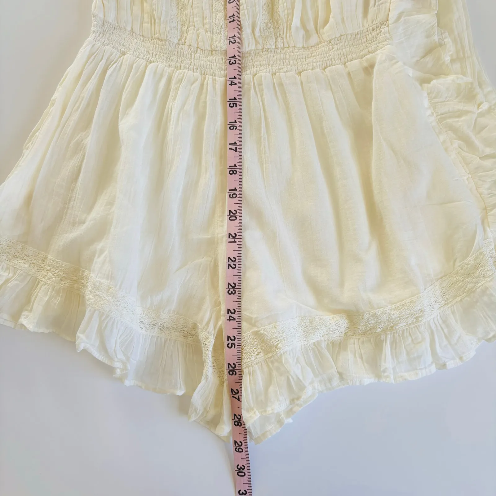 Free People Feelin' Fancy Strapless Cotton
Romper Ivory Women’s Large NWT Boho - Image 5