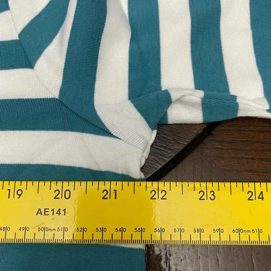 Pendleton Teal and White Striped Short Sleeve Top - Image 6