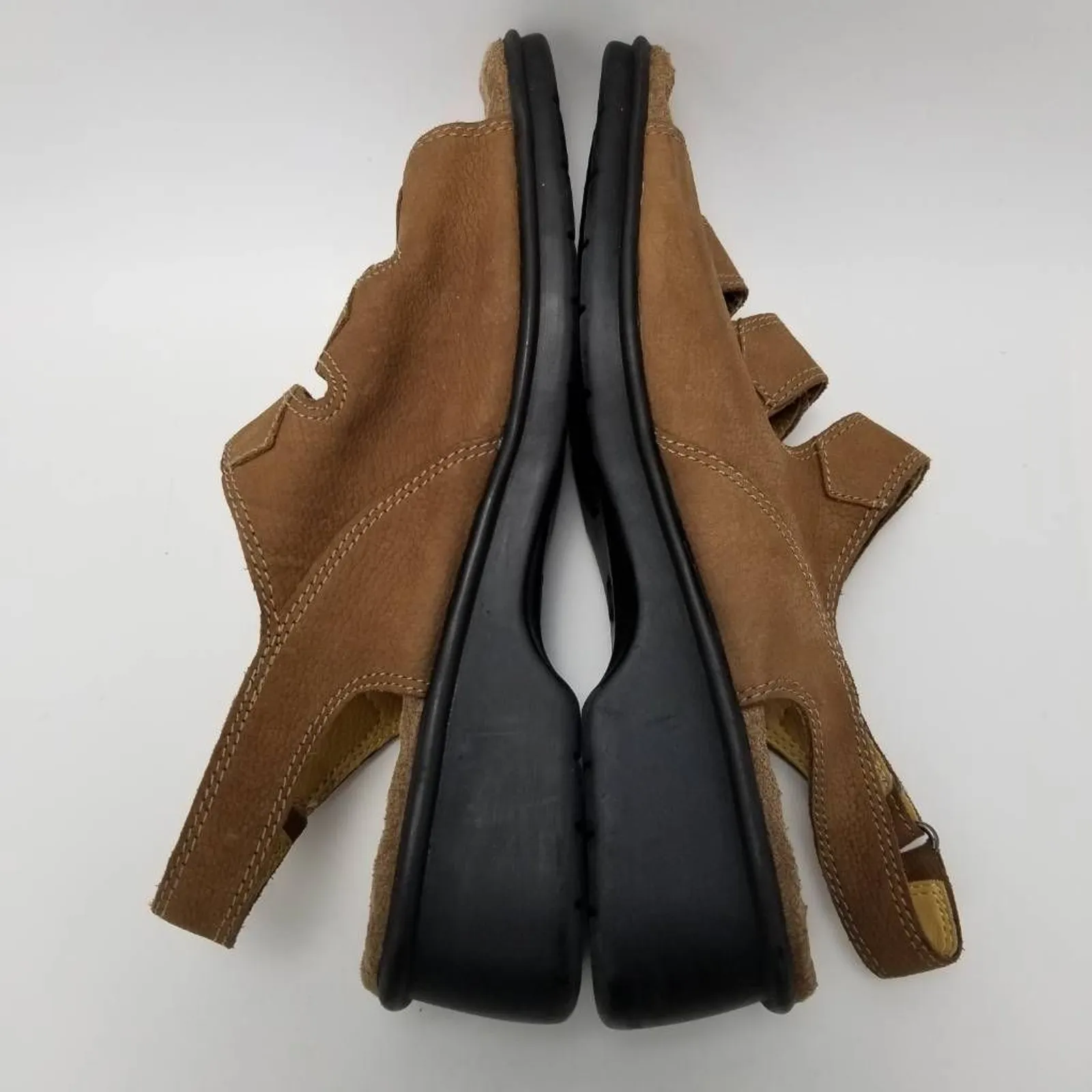 Red Cross Shoes Ultrasoft Womens Slingback Sandals Brown Leather Buckle 10 W - Image 6