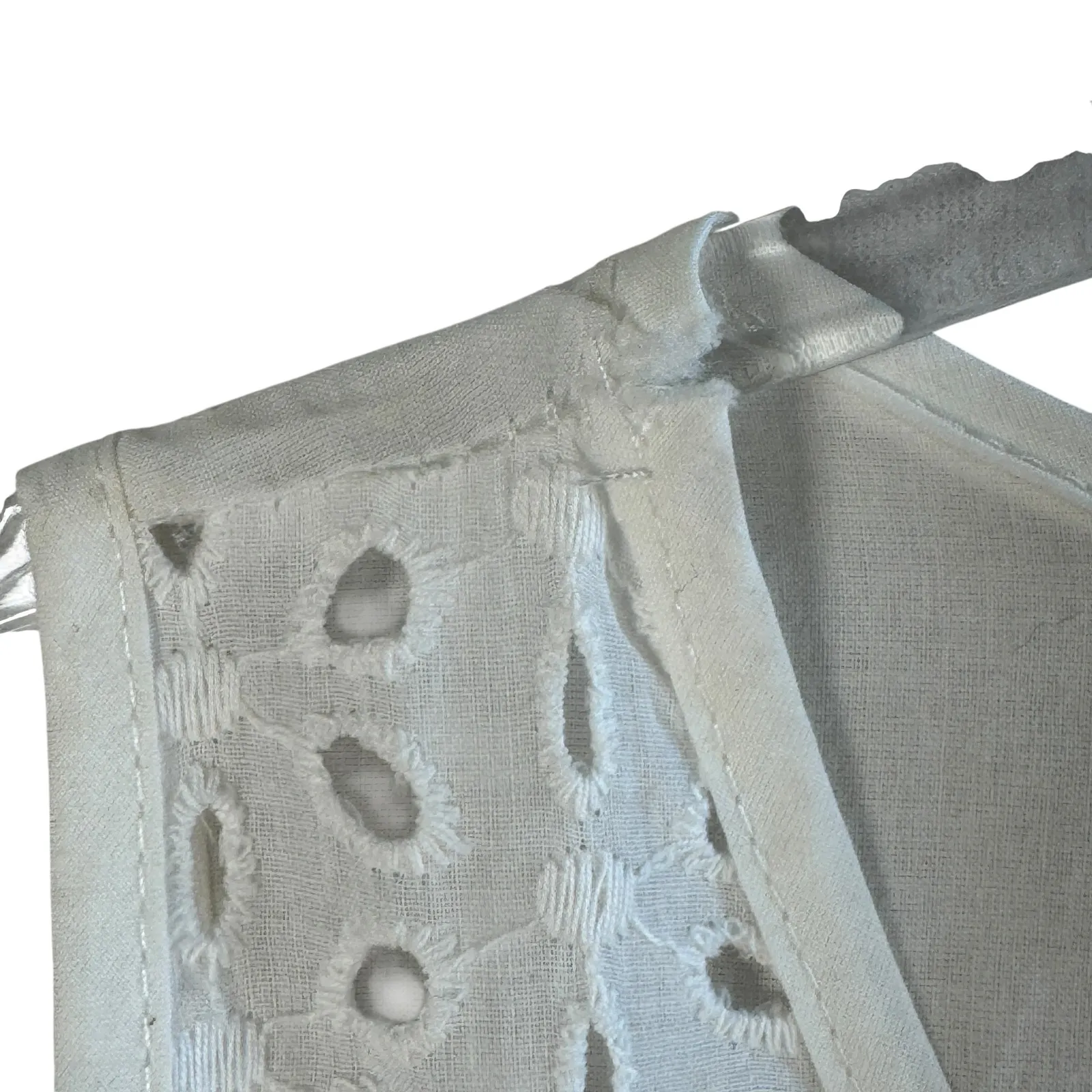 Miss Cocoa Embroidered Tank Top White Red Floral Eyelet Viscose Boho G S‎ READ - Image 6