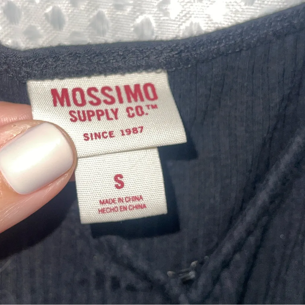 Mossimo Supply Co Black Ribbed Knit Mini Dress Size Small Sleeveless Casual - Image 3