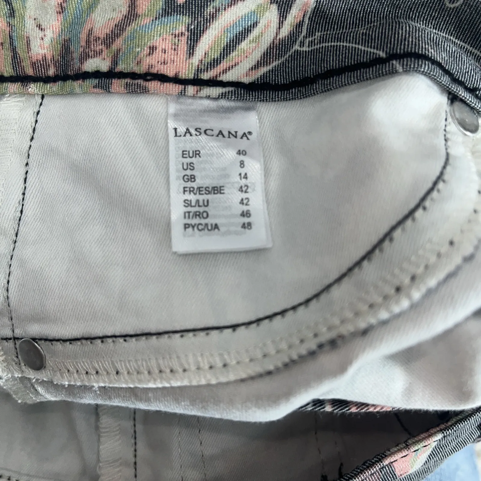 Lascana Women's Skinny Leg Cropped Paisley Print Boho Casual Pants Size 8 - Image 7