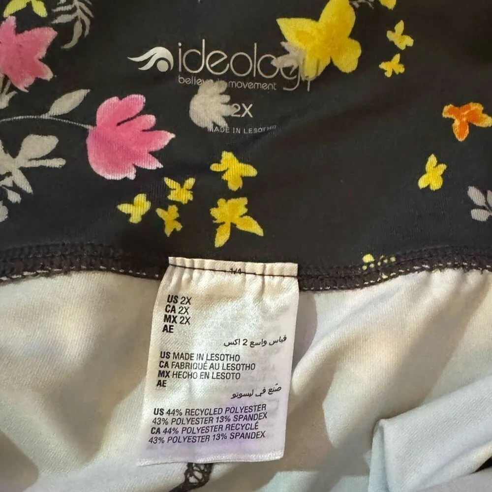 ID Ideology Pansy Poppyseed Printed Biker Shorts Size 2X New with Tag - Image 7