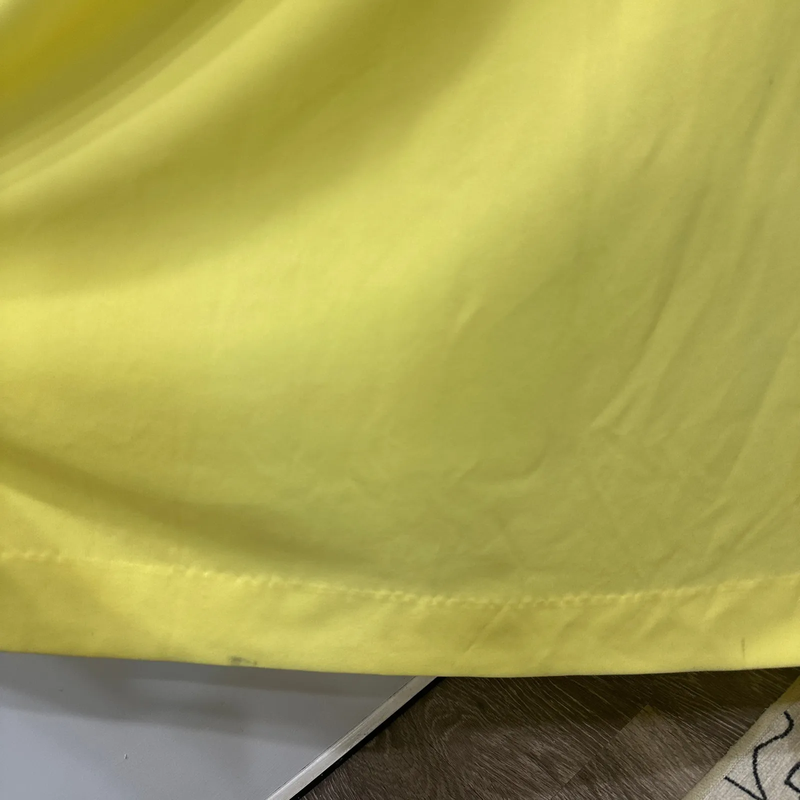 Vintage 1970s Victorian Edwardian Revival Yellow Lace Neck Maxi Dress Costume XS - Image 9