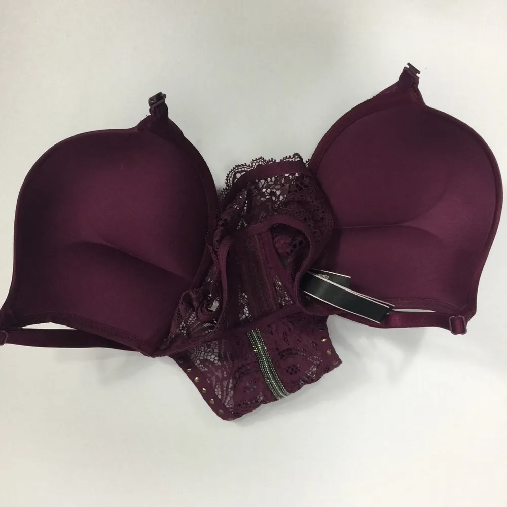 Victoria’s Secret Bombshell Rhinestone Lace Halter Bra Front Clasp 34C - Image 15