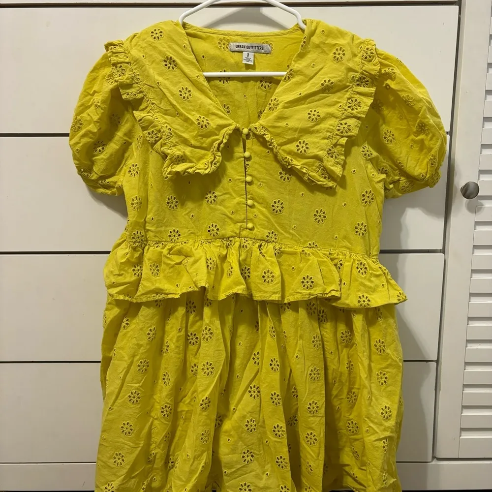 Urban Outfitters Scarlet Eyelet Mini Dress In Chartreuse - Image 2