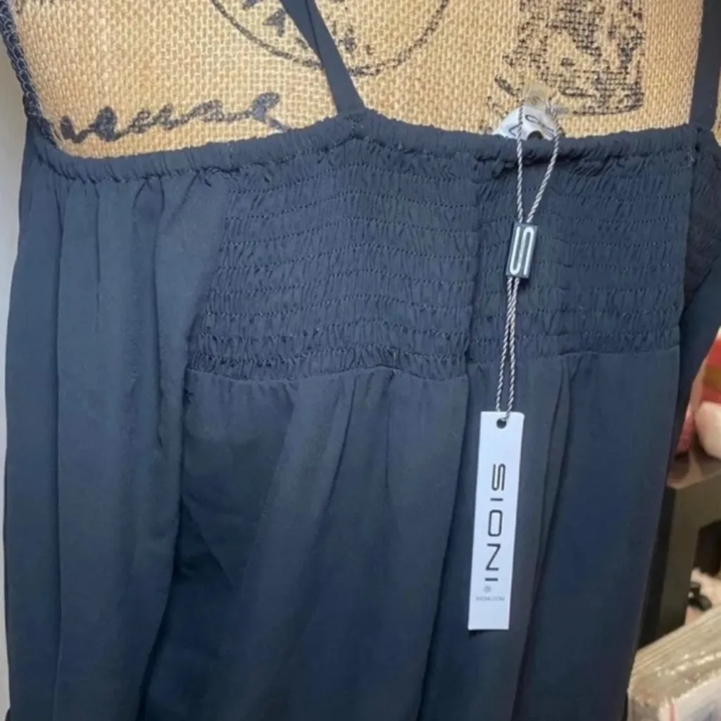 Sioni Asymmetrical Bell Sleeve Boho Blouse Top 3/4 Sleeves Black Women Small NEW - Image 4