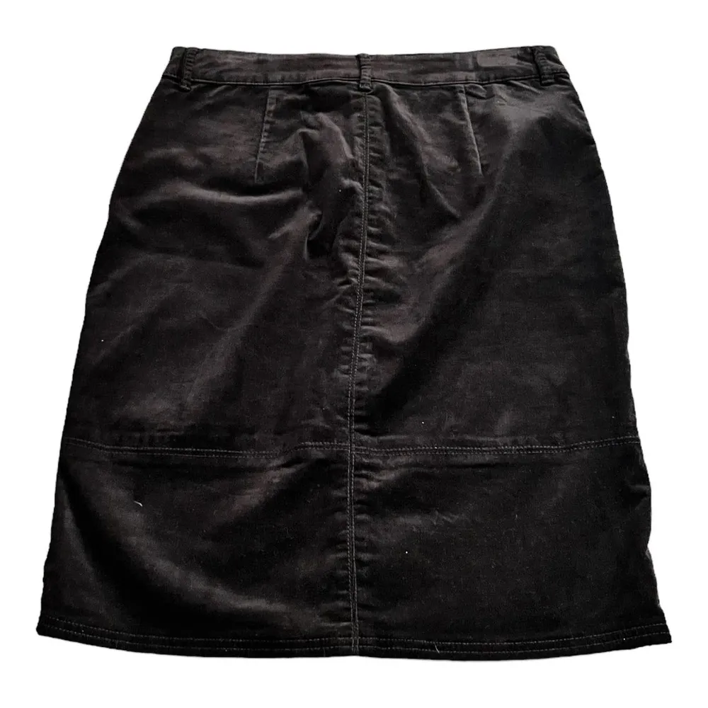 CHRISTOPHER BLUE Corduroy Midi Skirt Black Cotton Straight Zipper Winter 8 EUC - Image 5