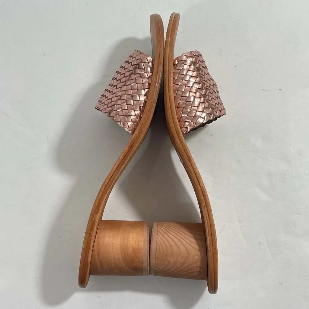 BAND OF THE FREE Sandia Woven Slide Sandals in Rose‎ Gold Size 7 Shoes Pink - Image 7