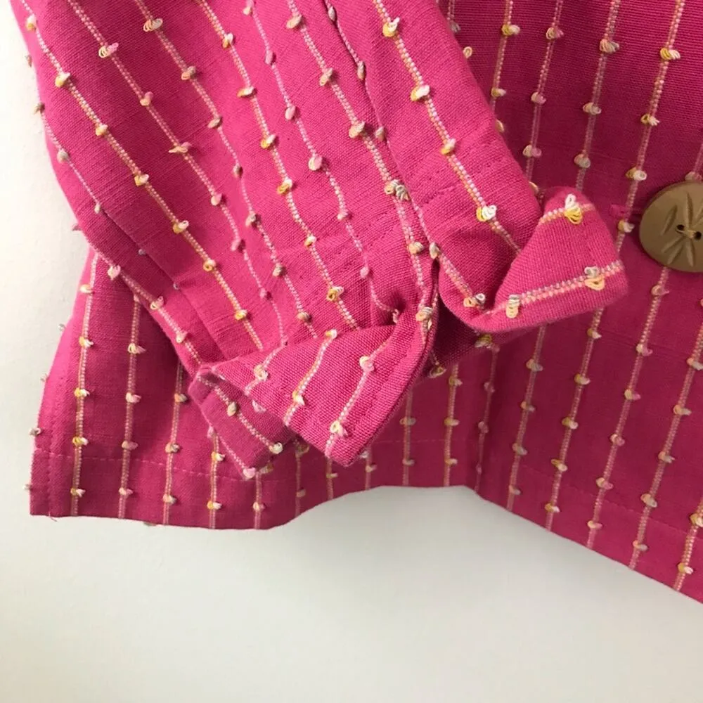 Vintage  Pink Cotton Canvas Classic Lagenlook Coastal jacket oversized S - Image 3