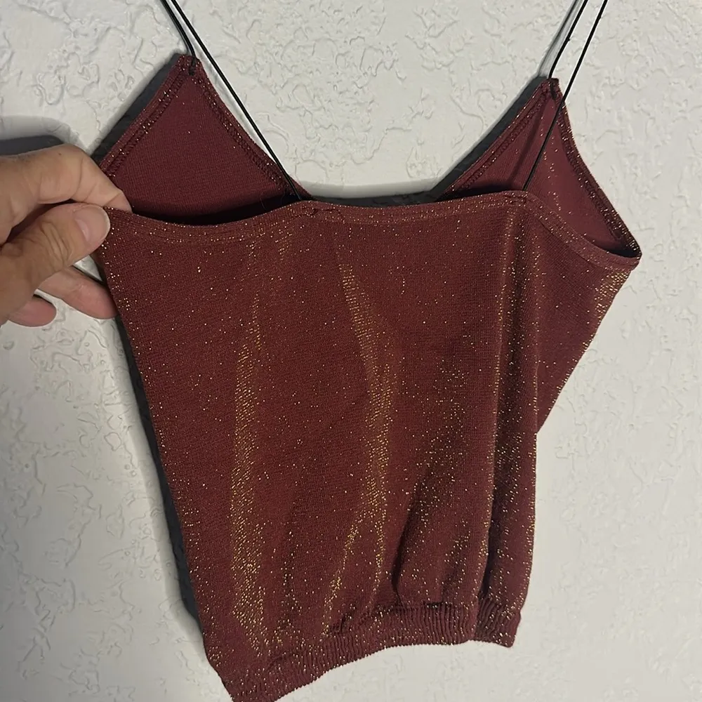 Intimately Free People Burgundy Shimmer Seamless Brami Cami Crop Top Sparkle - Image 6