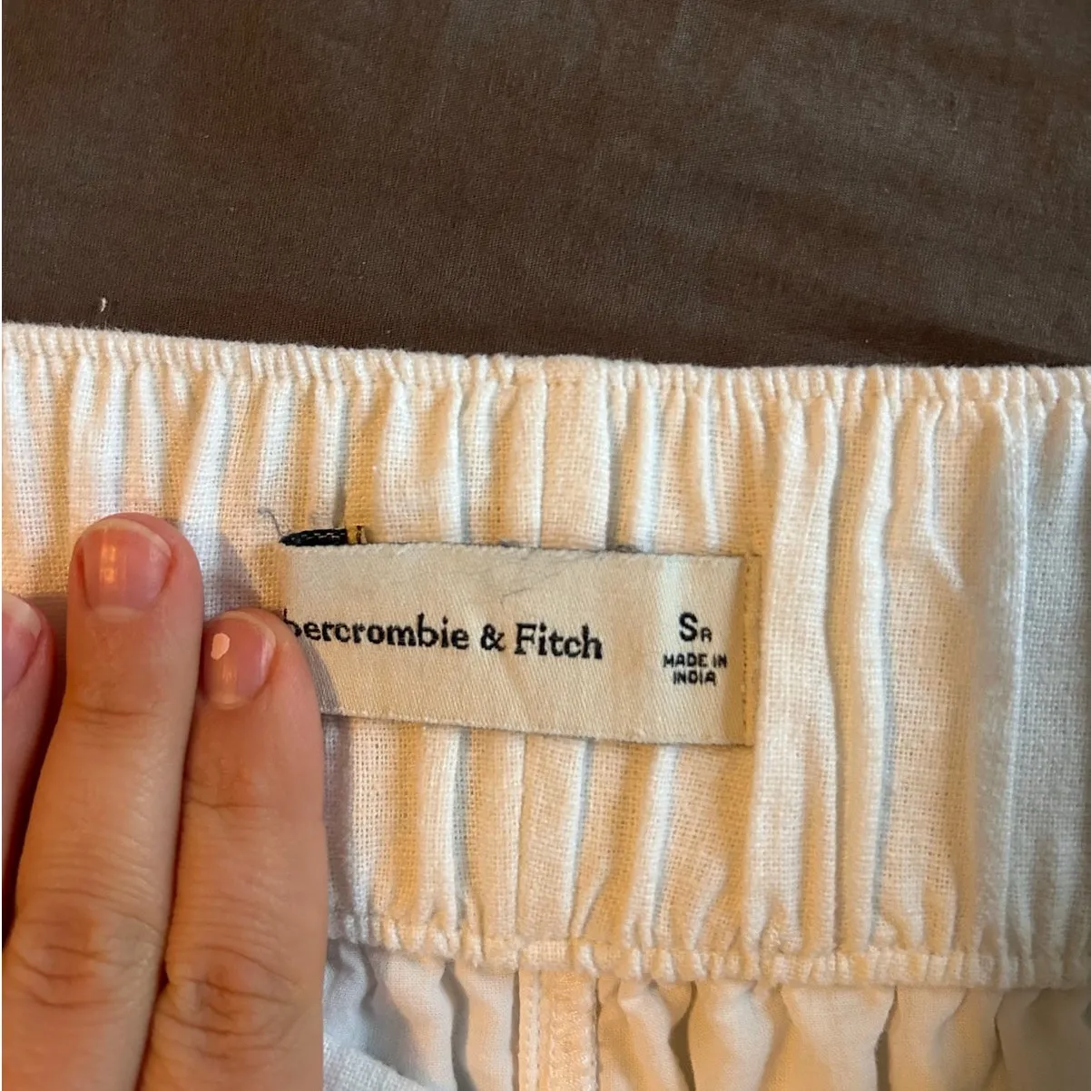 Abercrombie Cream Linen Blend Pants - Small - Image 7
