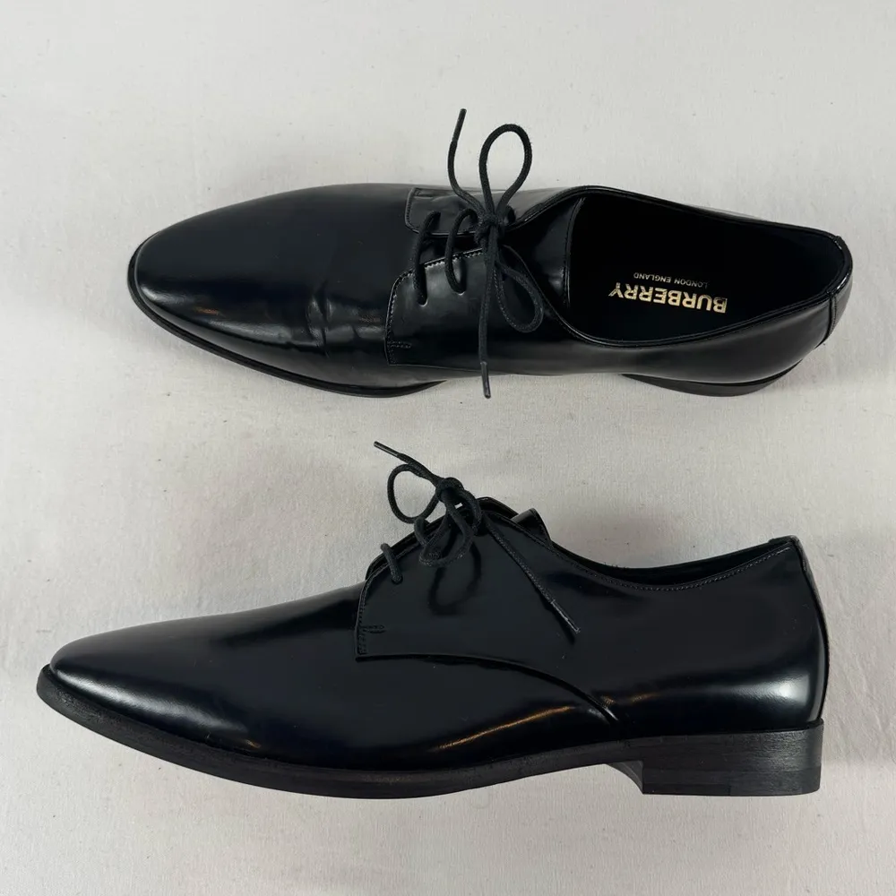 Burberry Uniform Patent Leather Derby Shoe in Black Size 7‎ or 37 with Box - Image 3