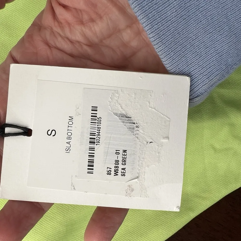 Onia Isla Crisscross Bikini Bottom High Waisted Cutout Sharp Sea Green Size S - Image 3