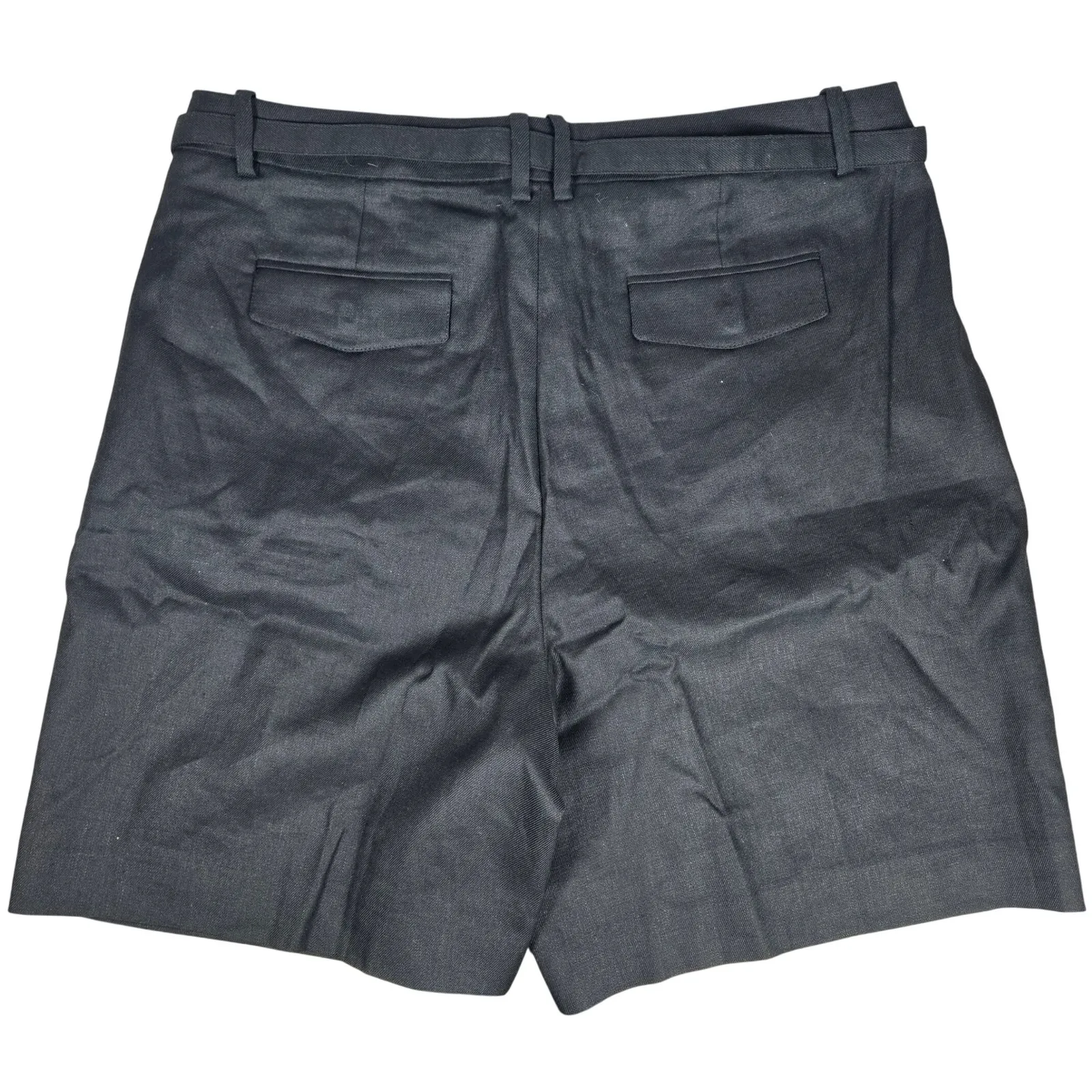 J. Crew Pleated 9" trouser short stretch linen blend Black‎ CI494 16 NWT Belted - Image 2