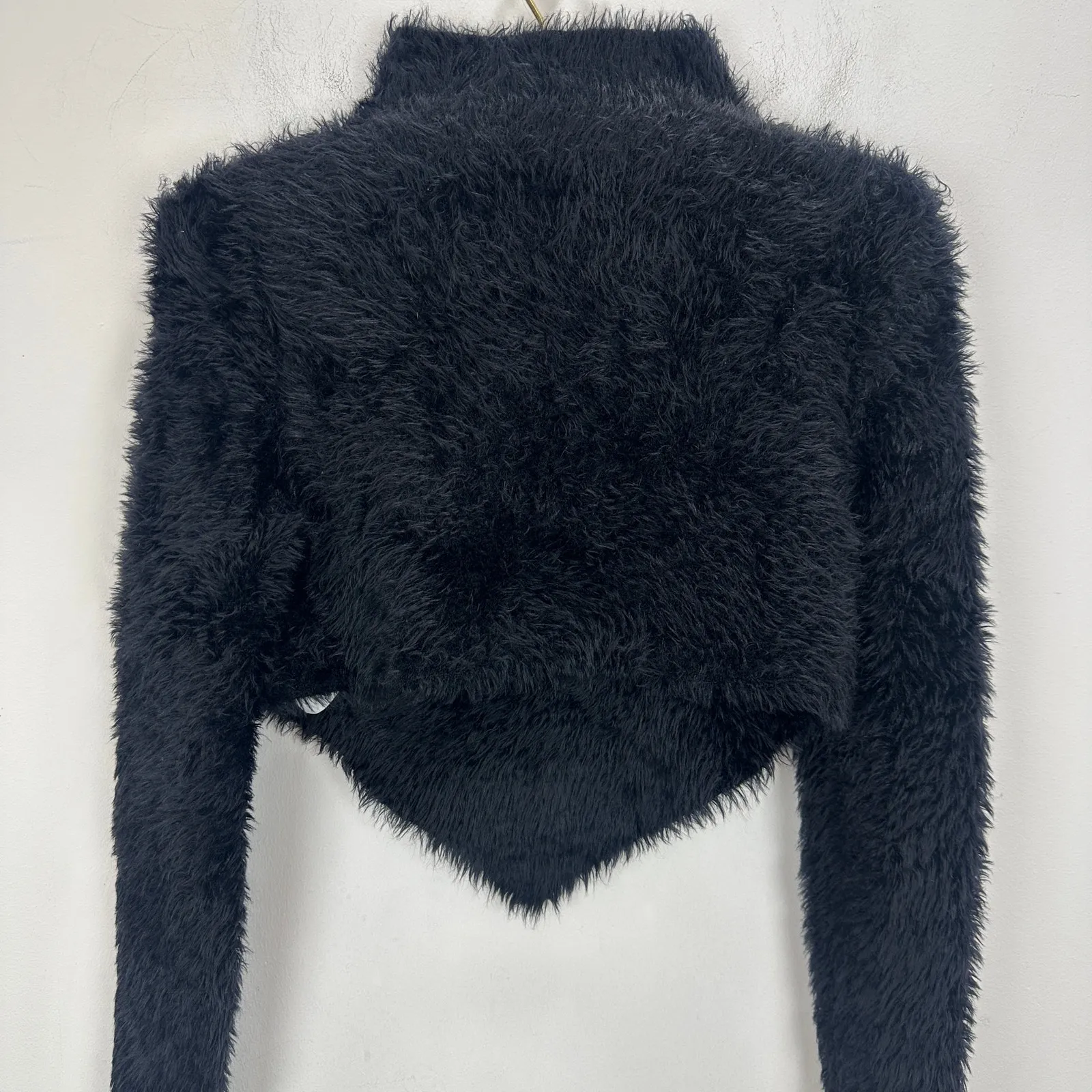Marc Jacobs Hairy Grunge Pointed Sweater Cropped Black XS NEW Sample - Image 8