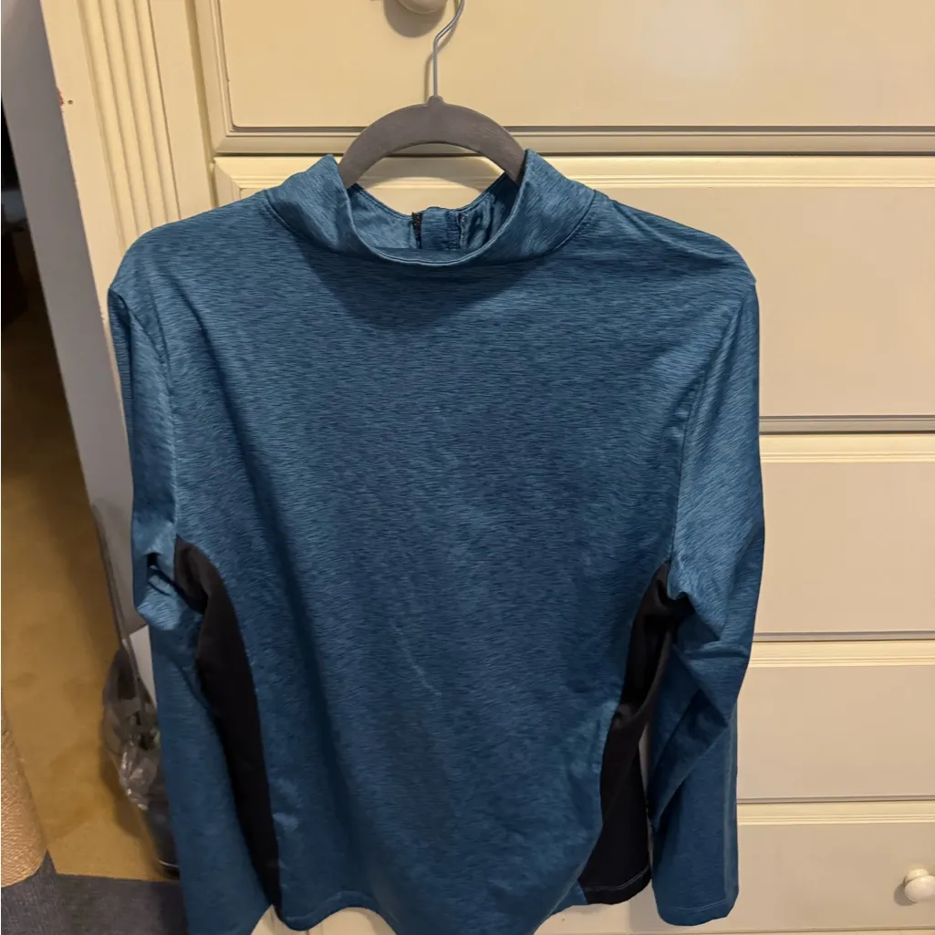 Asics Blue and Black Athletic Top - Image 2