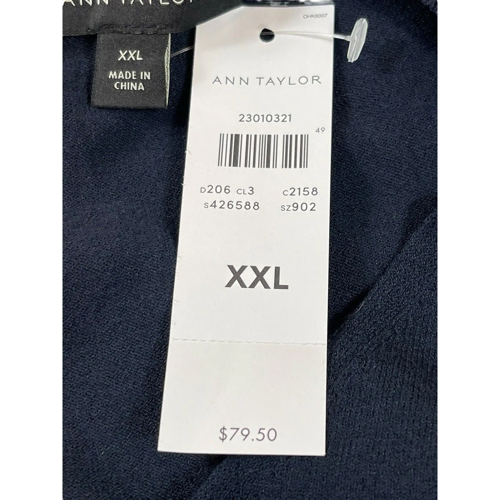 Ann Taylor Women’s V-Neck Sweater Black Stretchy Size XXL NWT Classic Slit Cuff - Image 6